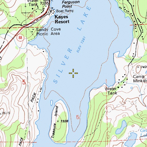 Topographic Map of Silver Lake, CA