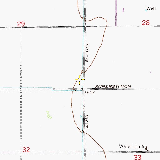 Topographic Map of Sun Lakes Fire District Station 2, AZ