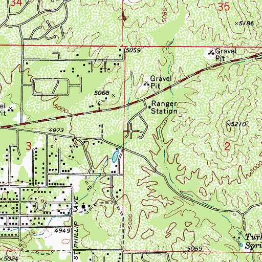 Topographic Map of United States Forest Service Fire Department Tonto National Forest, AZ