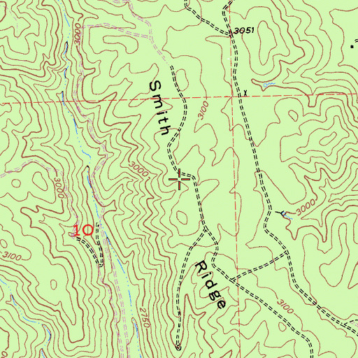Topographic Map of Smith Ridge, CA