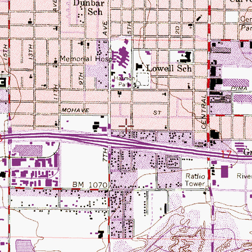 Topographic Map of Phoenix Fire Department Station 6, AZ