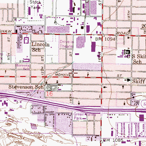 Topographic Map of Phoenix Fire Department Station 16, AZ
