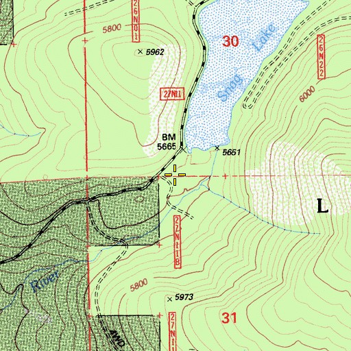 Topographic Map of Snag Lake, CA