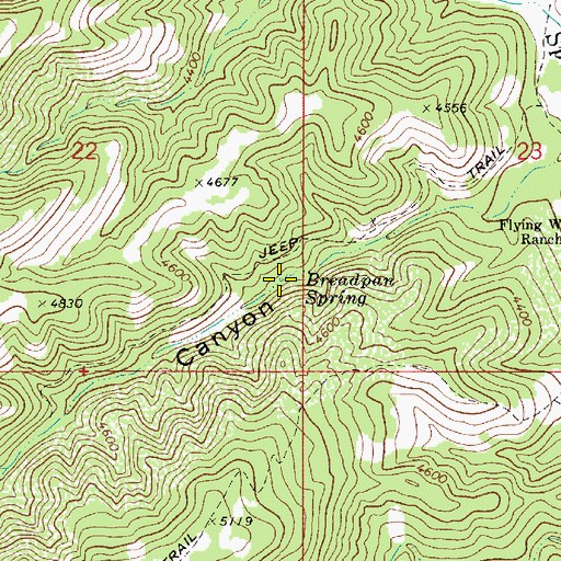 Topographic Map of Breadpan Spring, AZ