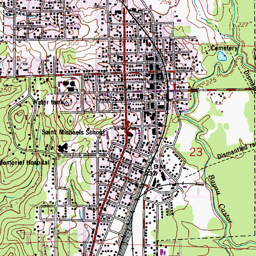 Topographic Map of Leesville Fire Department, LA