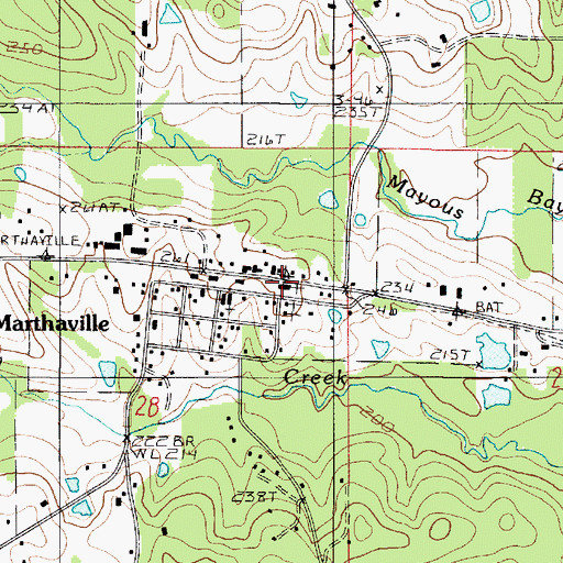 Topographic Map of Natchitoches Parish Fire Protection District 7 Station 2, LA