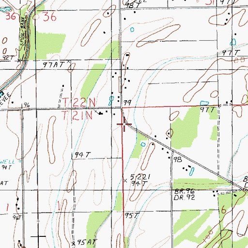 Topographic Map of Fiske Union Volunteer Fire Department South Station, LA