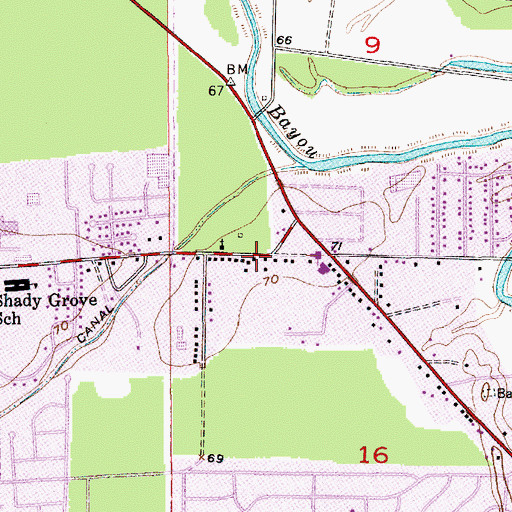 Topographic Map of Ouachita Parish Fire Protection District 1 Station 3 Ticheli Road, LA