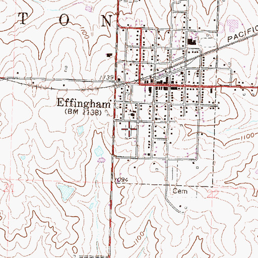 Topographic Map of Saint Anns Catholic Cemetery, KS