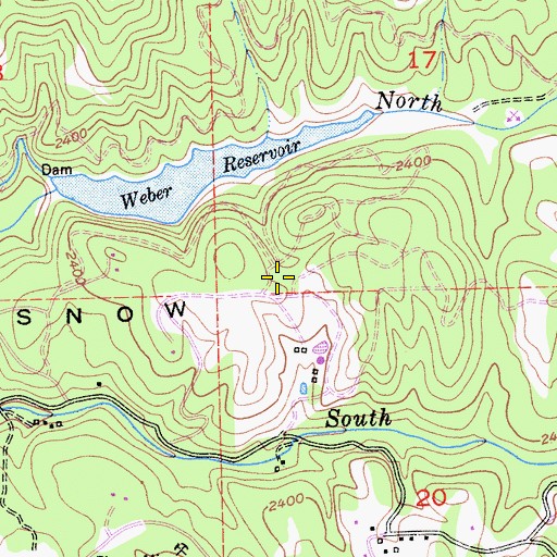 Topographic Map of Snow Ridge, CA