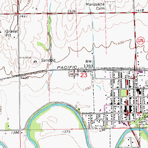 Topographic Map of Elim Lutheran Cemetery, KS