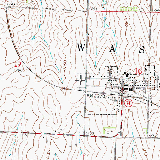 Topographic Map of Bern Cemetery, KS