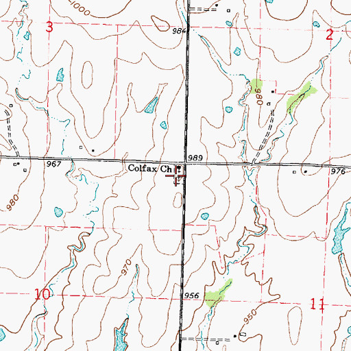 Topographic Map of Colfax Cemetery, KS