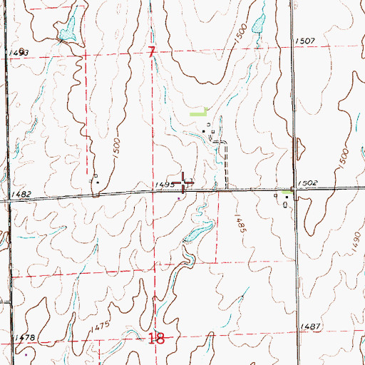 Topographic Map of Mulkey Cemetery, KS