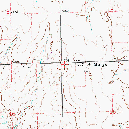 Topographic Map of Saint Marys Cemetery, KS