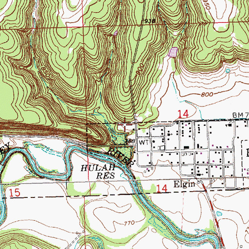 Topographic Map of District 1 Cemetery, KS