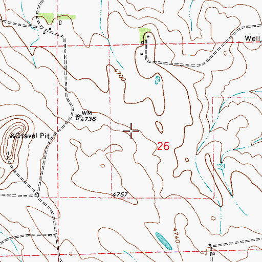 Topographic Map of Campbell County Fire Department Station 10 Nicholson's Little Farms, WY