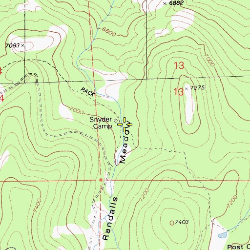 Topographic Map of Snyder Camp, CA