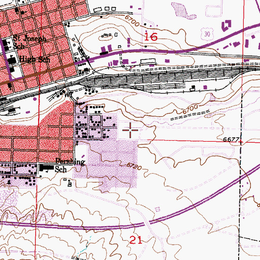 Topographic Map of Rawlins Fire Department Training Center, WY