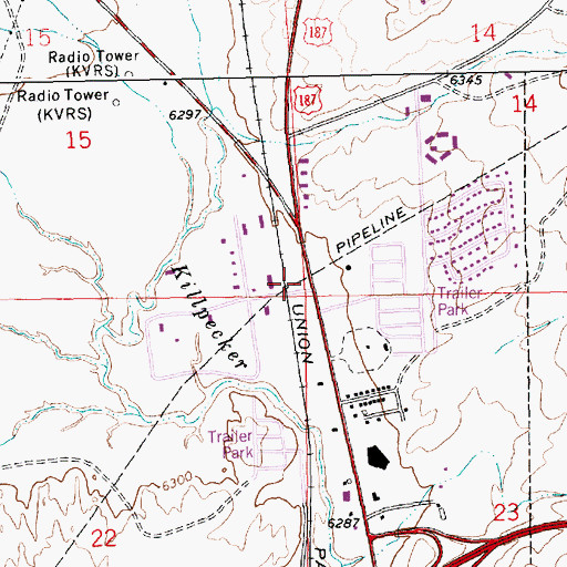Topographic Map of Rock Springs Fire Department Station 3 and Training Facility, WY