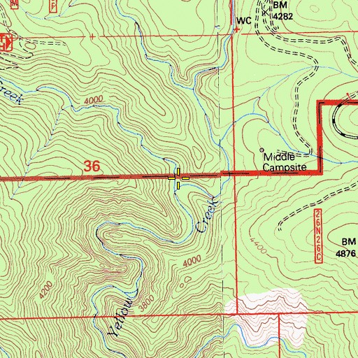 Topographic Map of Soda Creek, CA