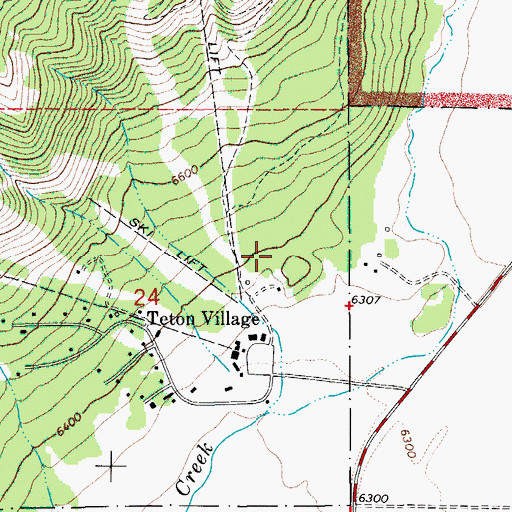 Topographic Map of Teton Village Special Fire District, WY