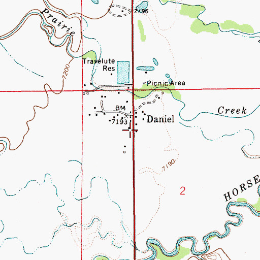 Topographic Map of Daniel Fire Battalion, WY