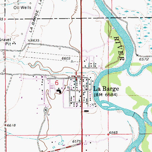 Topographic Map of South Lincoln County Emergency Medical Services, WY