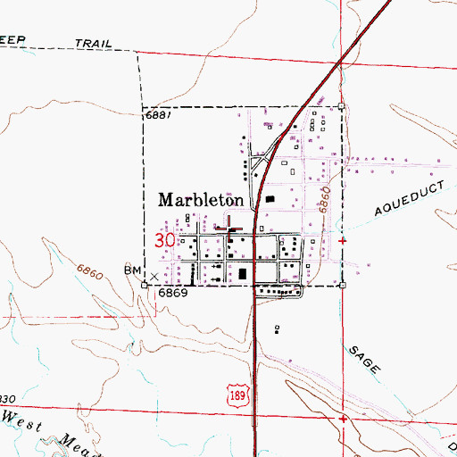 Topographic Map of Big Piney - Marbleton Fire Battalion, WY