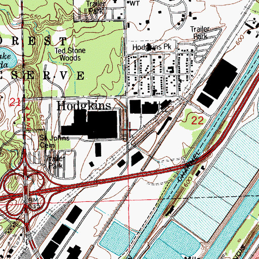 Topographic Map of Lucas Transportation Service, IL