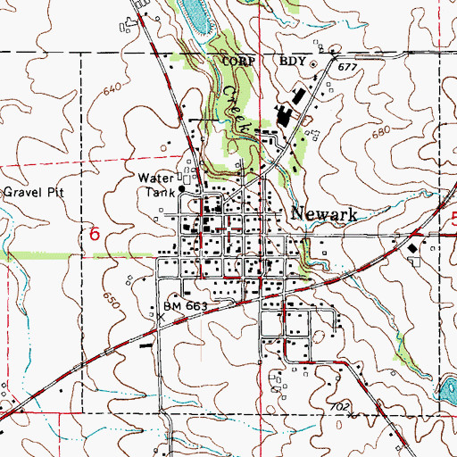 Topographic Map of Newark Ambulance District, IL