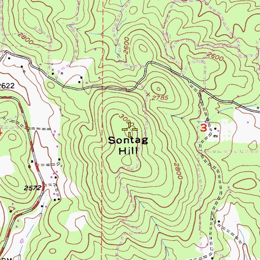 Topographic Map of Sonntag Hill, CA