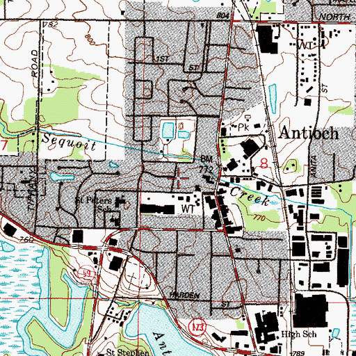 Topographic Map of Antioch Rescue Squad, IL