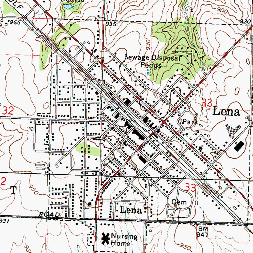Topographic Map of Leamons Ambulance Service, IL