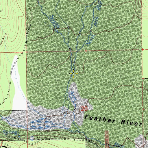 Topographic Map of South Arm Rice Creek, CA