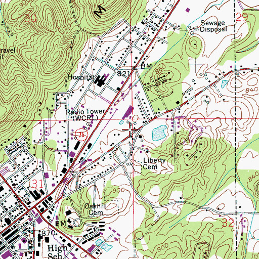 Topographic Map of Blount Emergency Medical Services, AL