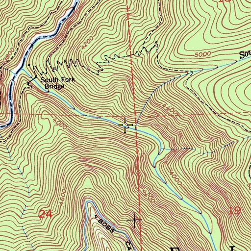 Topographic Map of South Creek, CA