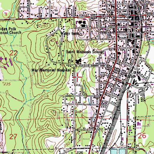 Topographic Map of Doctors Hospital at Deer Creek, LA