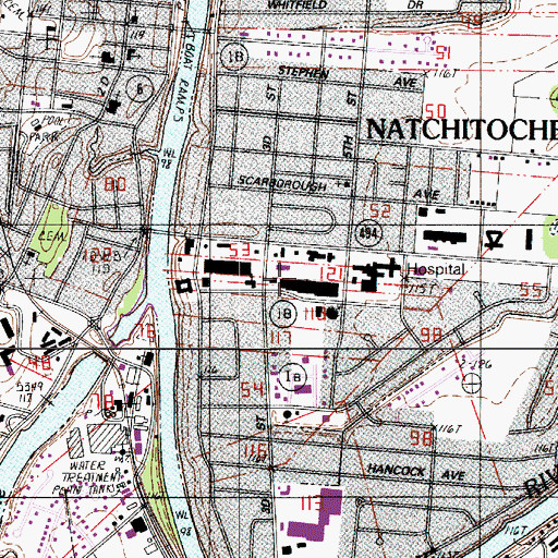 Topographic Map of Louisiana Extended Care Hospital of Natchitoches, LA