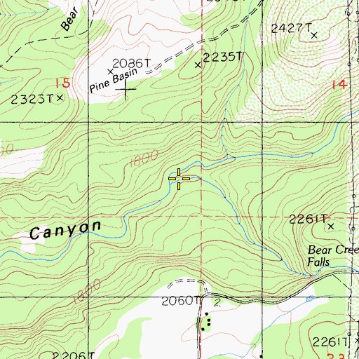 Topographic Map of South Fork Bear Creek, CA