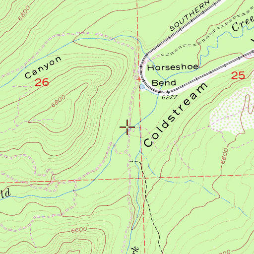 Topographic Map of South Fork Cold Creek, CA