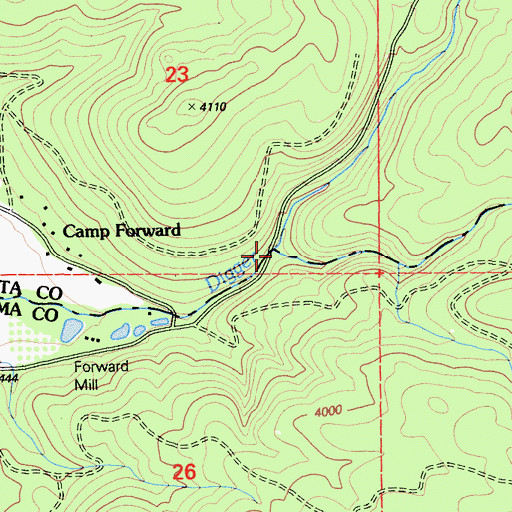 Topographic Map of South Fork Digger Creek, CA