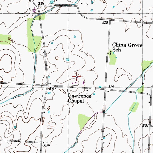 Topographic Map of Baier Farms, TN