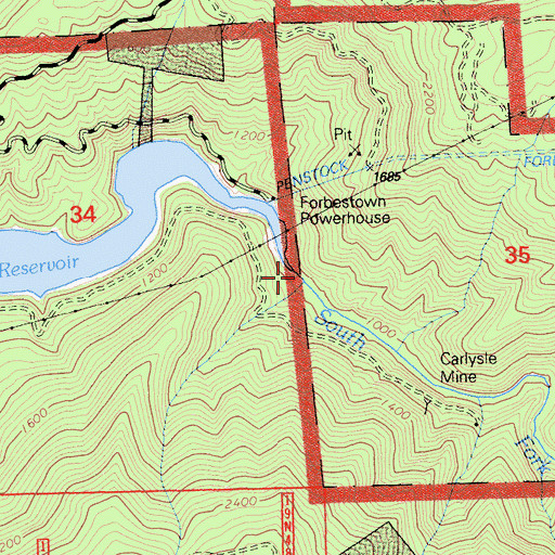 Topographic Map of South Fork Feather River, CA