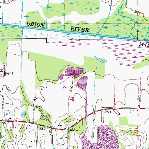 Topographic Map of Gleason Clay Pit Number 3, TN