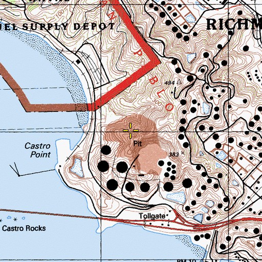 Topographic Map of Blake Brothers Quarry, CA