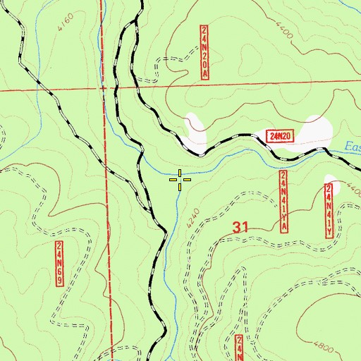 Topographic Map of South Fork Rock Creek, CA