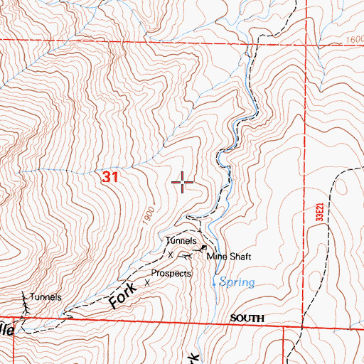 Topographic Map of South Fork Shannon Canyon, CA