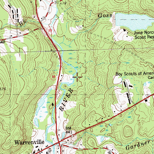 Topographic Map of Byles Brook, CT