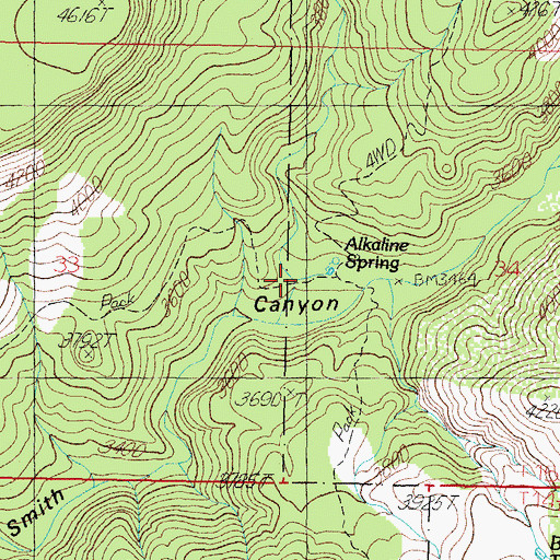 Topographic Map of Brockmonte Canyon, AZ